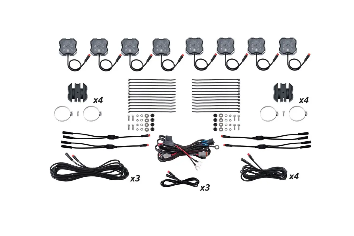 Diode Dynamics Stage Series Universal Rock Light Sxs Installer Kit (8-Pack) 1