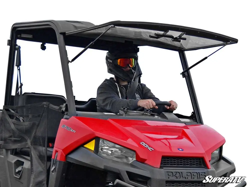 Polaris Ranger Midsize Scratch Resistant Flip Windshield 1