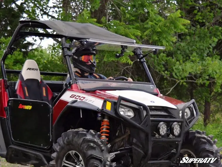Polaris Rzr Scratch Resistant Flip Windshield By Superatv 1
