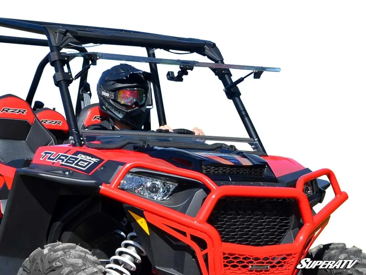 Polaris Rzr Xp Turbo Scratch Resistant Flip Windshield By Superatv 1