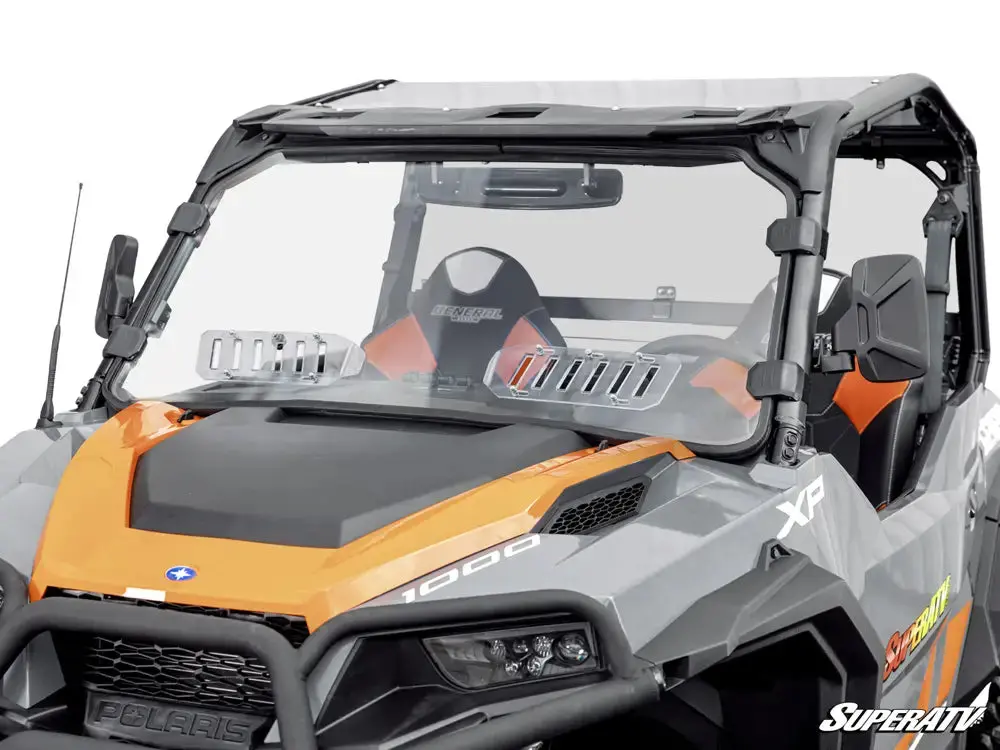 Superatv Polaris General Scratch-Resistant Vented Full Windshield 1