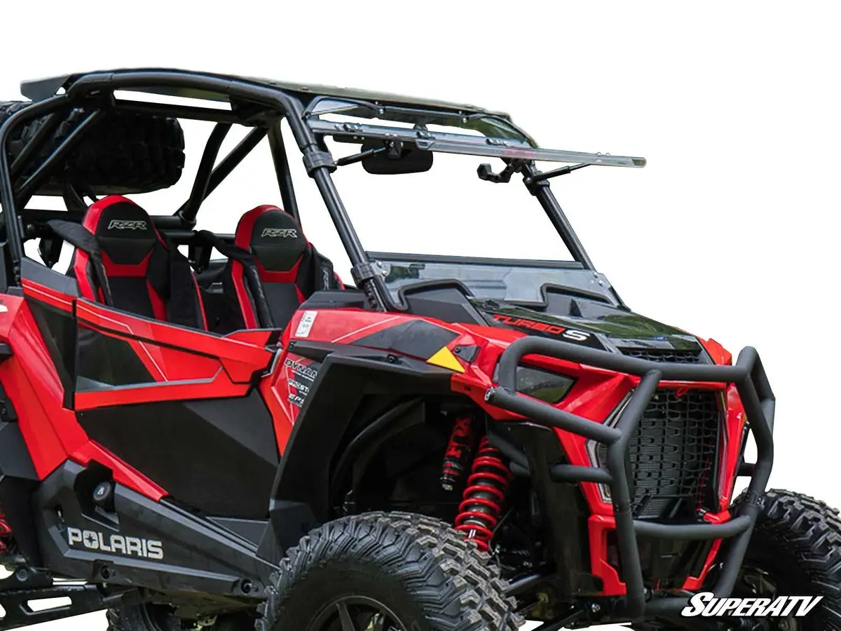 Polaris Rzr Xp Turbo S Scratch Resistant Flip Windshield By Superatv 1