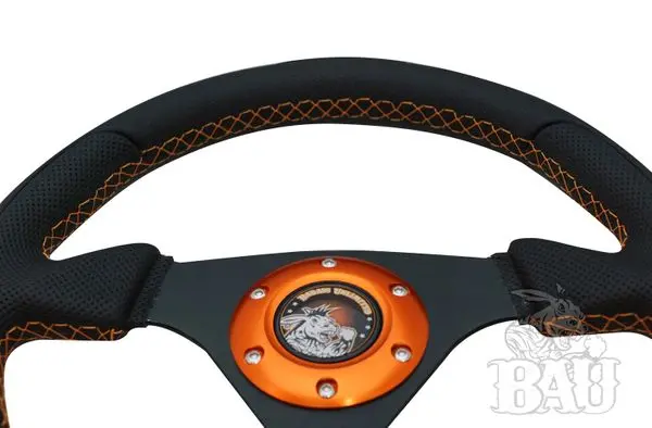 Bad Ass Unlimited -Black Leather Steering Wheel 1