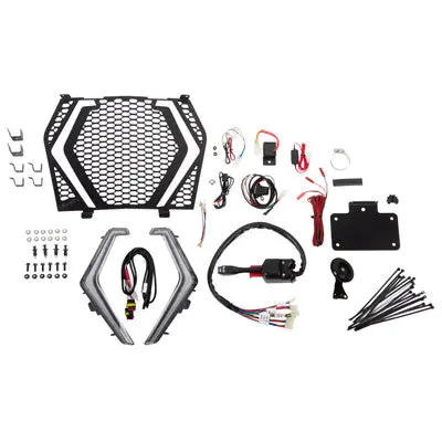 Grill & Fang Lights Kit For 2020+ Kawasaki Krx 1000 By Ryco (For Use With Street Legal & Turn Signal Kits) 1