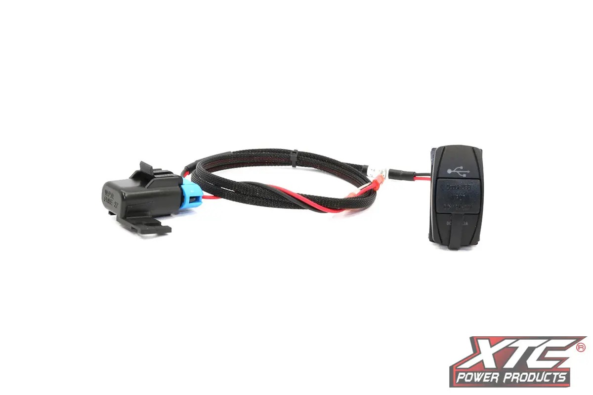 Xtc Rzr Xp Plug & Play Dual Usb Power Port Dc5v 4.2A W/Blue Led, Usb Cover & Harness 1