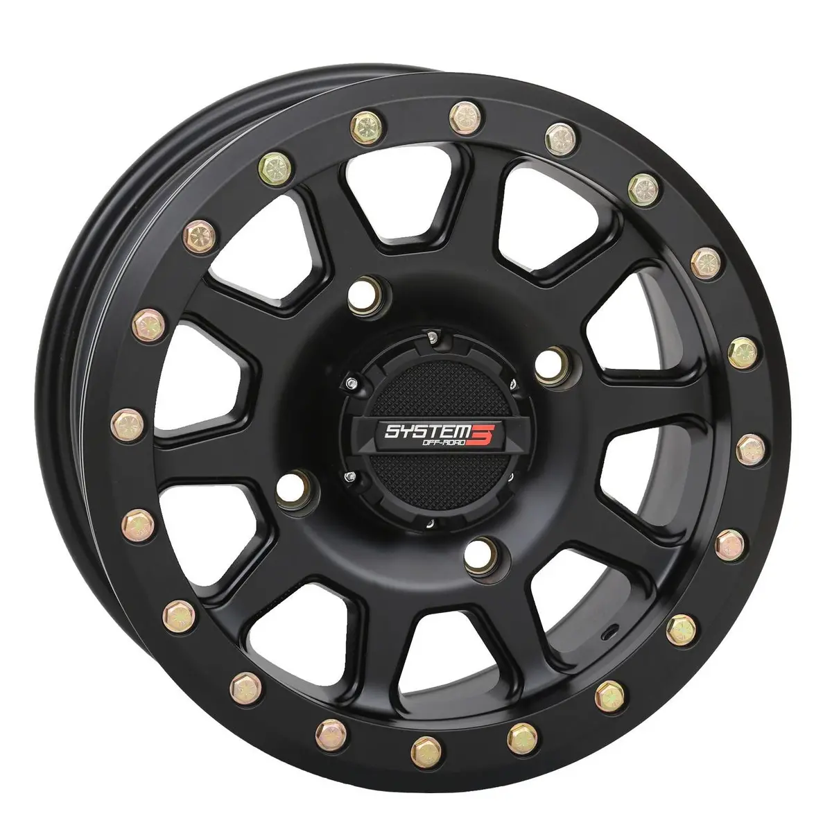 System 3 Offroad Sb-3 Beadlock Wheel 15X7 5+2 Offset 4/137 Matte Black 1