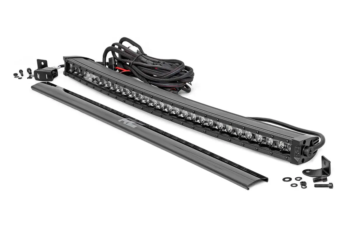 Rough Country 30-Inch Curved Cree Led Light Bar - (Single Row | Black Series W/ Cool White Drl) 1
