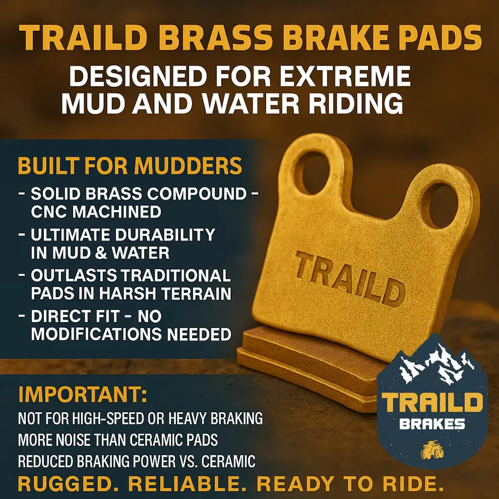Traild Polaris Rzr Trail/S 1000/Trail S 1000/S 900/Trail S 900/900/Sport 2014-2025 Brass Brake Pad Set 3