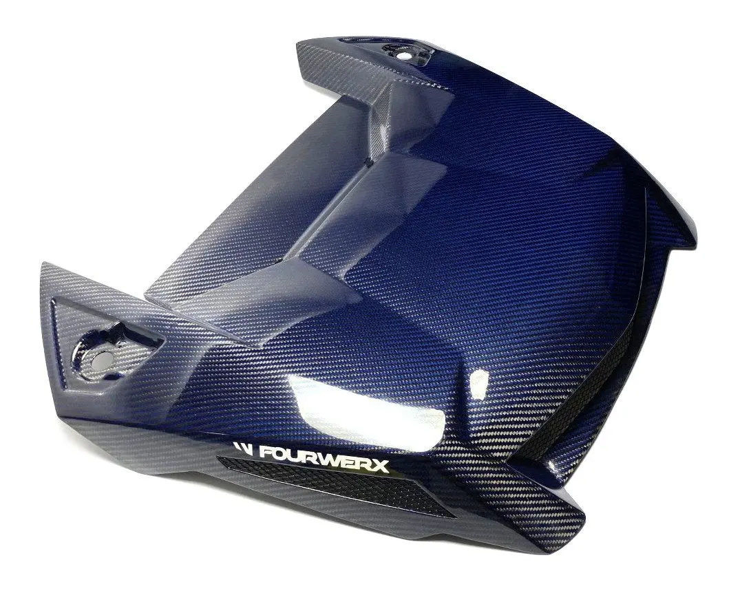 19+ Polaris Rzr / 18+ Turbo S Carbon Fiber Hood - Blue Weave 1