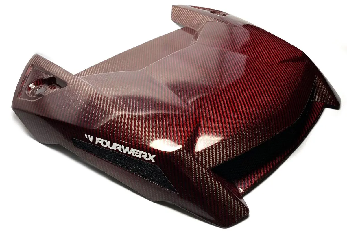 19+ Polaris Rzr / 18+ Turbo S Carbon Fiber Hood - Red Weave 1