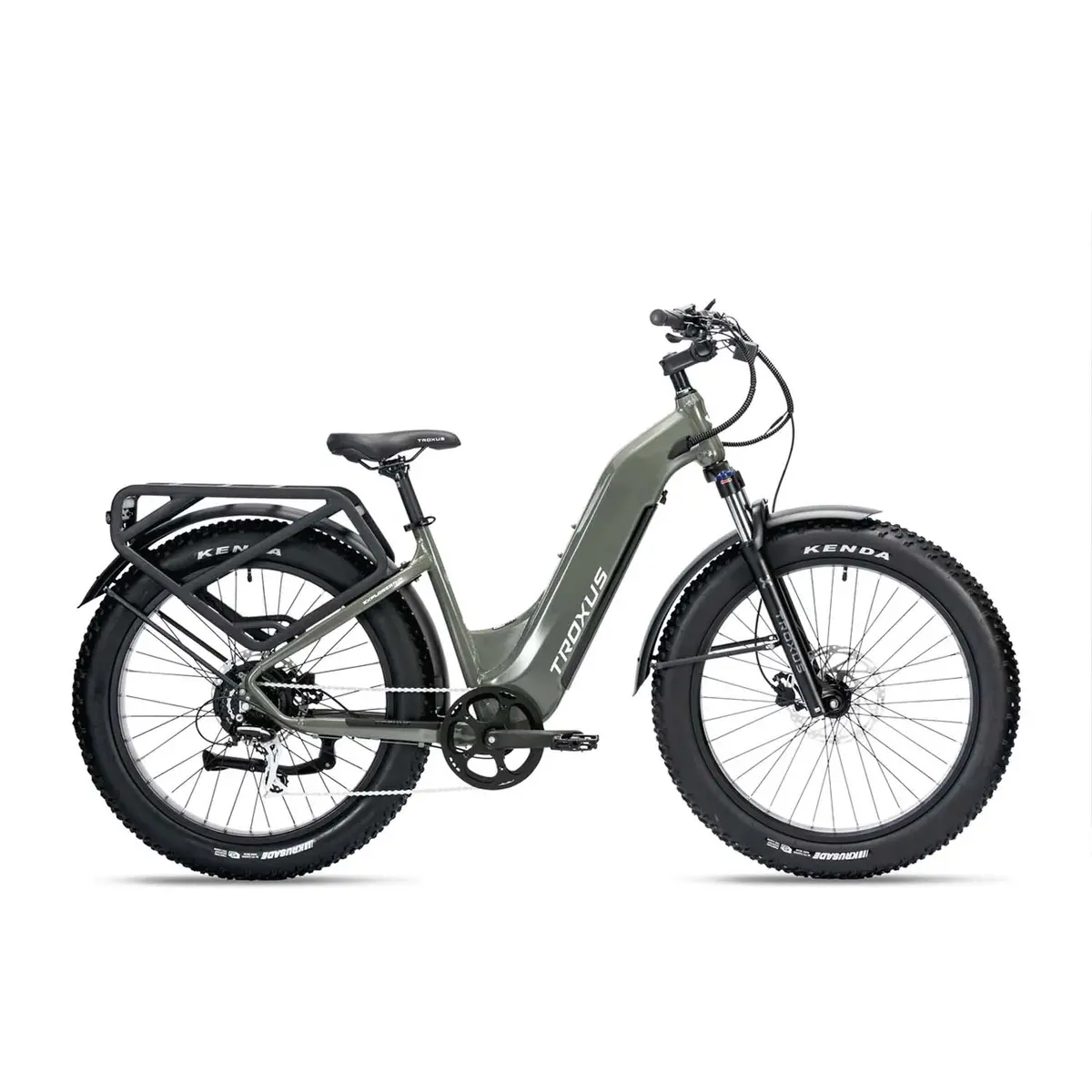Troxus Explorer Mik Plus St 26" Fat Tire E-Bike, Matt Deep Moss 1