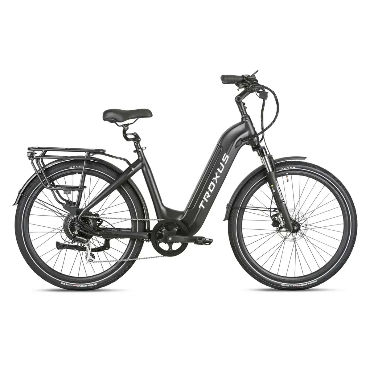 Troxus Trax 1.0 Step Thru Commuter Ebike, 500 Watt, Black 1