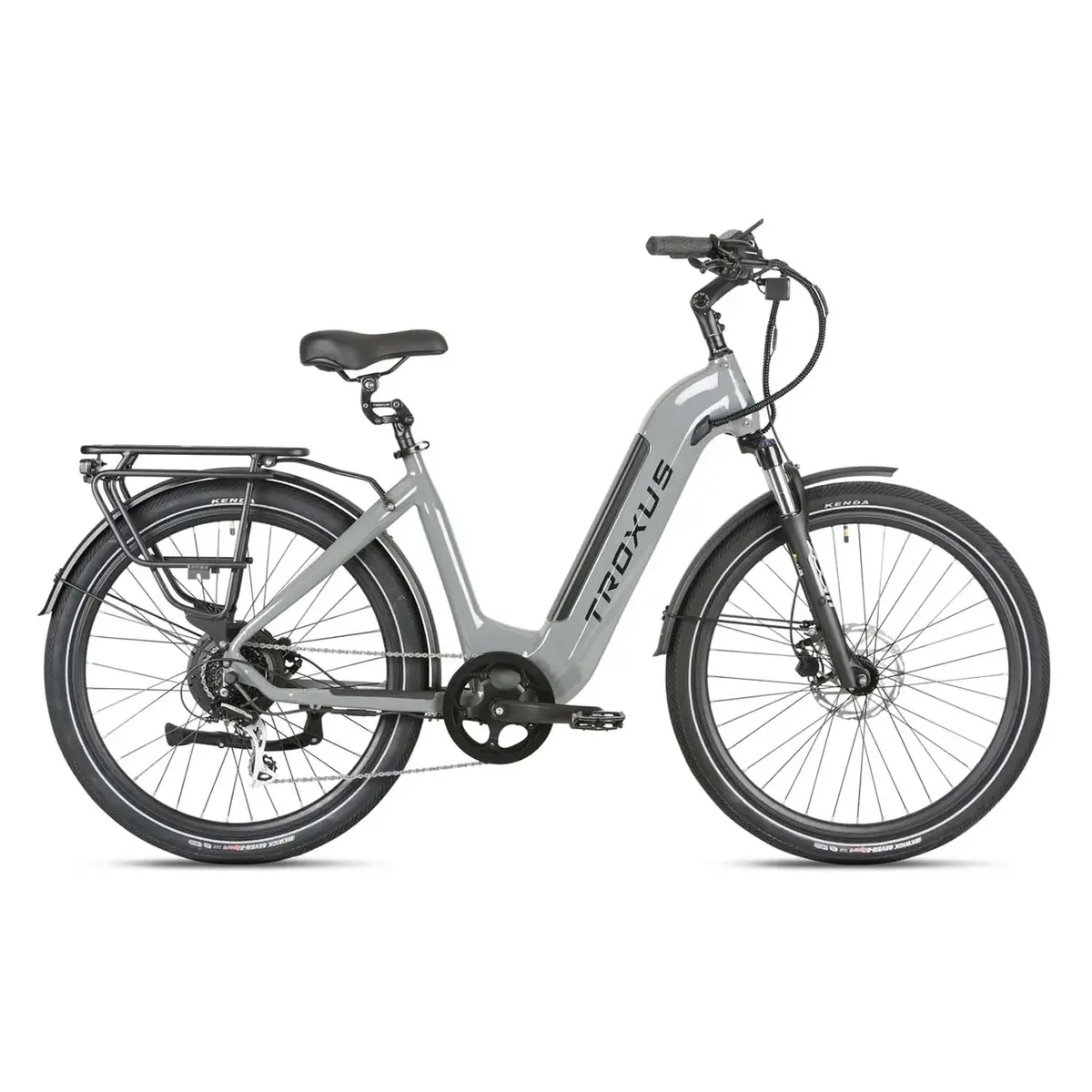 Troxus Trax 1.0 Step Thru 27.5" Tire Ebike, 500 Watt, Grey 1