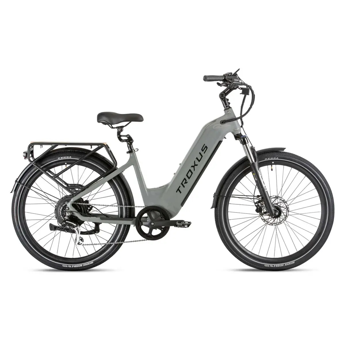 Troxus Trax Plus  Step Thru 27.5" Tire, Ebike, 750 Watt, Grey, Medium 1