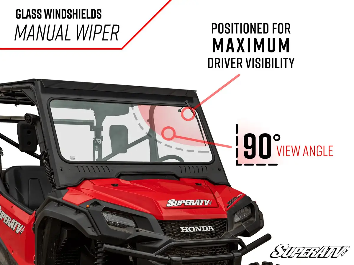 Superatv - Honda Pioneer 1000 Glass Windshield 2