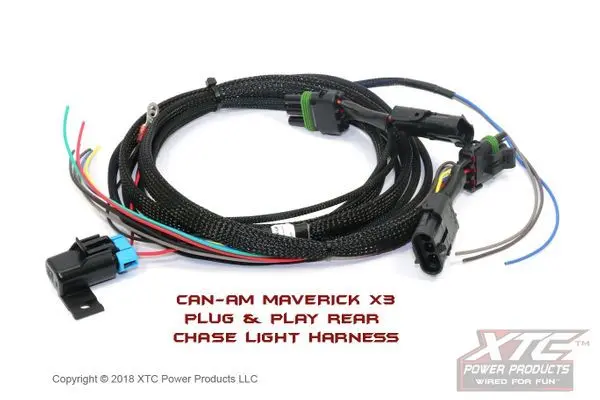 Xtc Plug & Play Rear Chase Light Bar Harness - 2017+ Can-Am Maverick X3 1